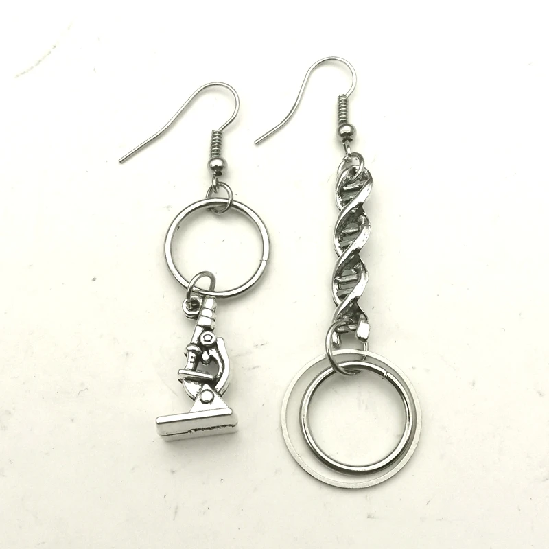 New Microscope Earrings, Hoop, DNA Gene Earrings, Fun Gifts, Pendant Earrings for Couples, Witches and Women