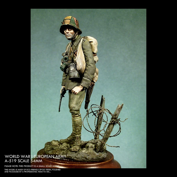 54MM Resin model kits DIY Soldiers + scene platform colorless and self-assembled A-519
