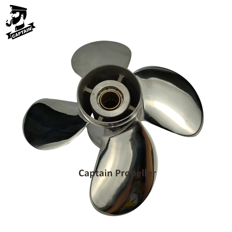 11 5/8x11 Captain Stainless Steel Propeller Fit Yamaha Outboard Engines T25HP 48HP F50 55HP 13 Tooth Spline RH  4 blade