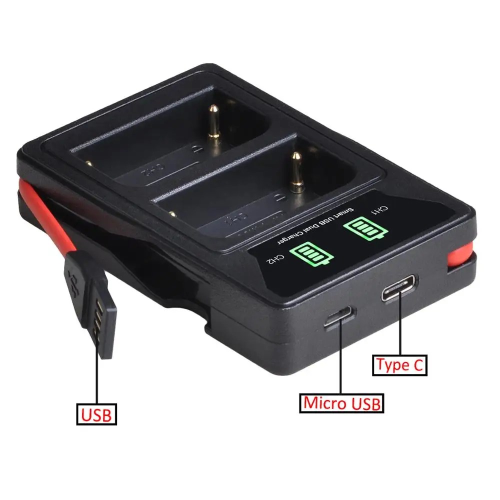 4 Pcs NP-FM50 NP FM50 FM55H Camera Battery + LED Dual USB Charger with type-C port for Sony NP-FM51 NP-FM30 NP-FM55H DCR-PC101