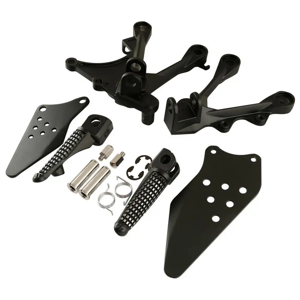 Motorcycle Front Footrest Foot Pegs Set For KAWASAKI NINJA ZX6R ZX-6R ZX636 2005-2008 2006 2007 Black Silver Matte Black