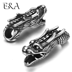 Stainless Steel Dragon Tube Beads Hole 6mm Slider Charm DIY Men Leather Cord Bracelet Making Jewelry Accessories