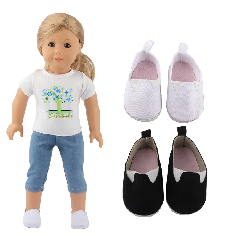 Canvas Cloth 7cm Shoes For 18 Inch American And 43cm New Born Baby Doll Shoes Clothes Accessories For Our generation Girl Dolls