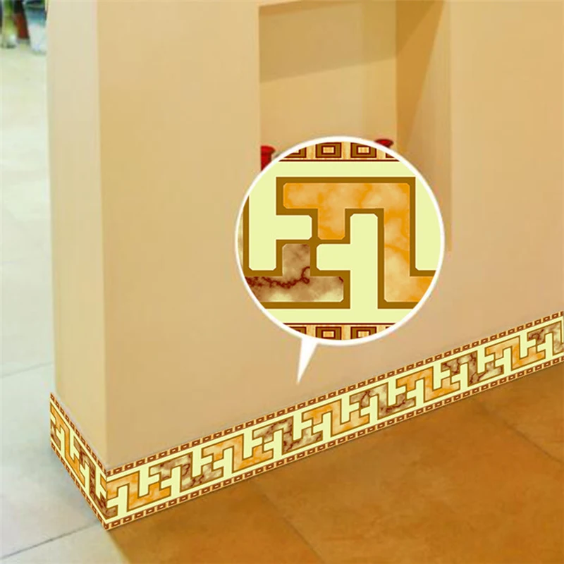 بولي كلوريد الفينيل ذاتية اللصق ملصق جداري مقاوم للماء ثلاثية الأبعاد ستيريو نمط هندسي جدار الحدود غرفة المعيشة ركل خط الحمام ملصقات ثلاثية الأبعاد