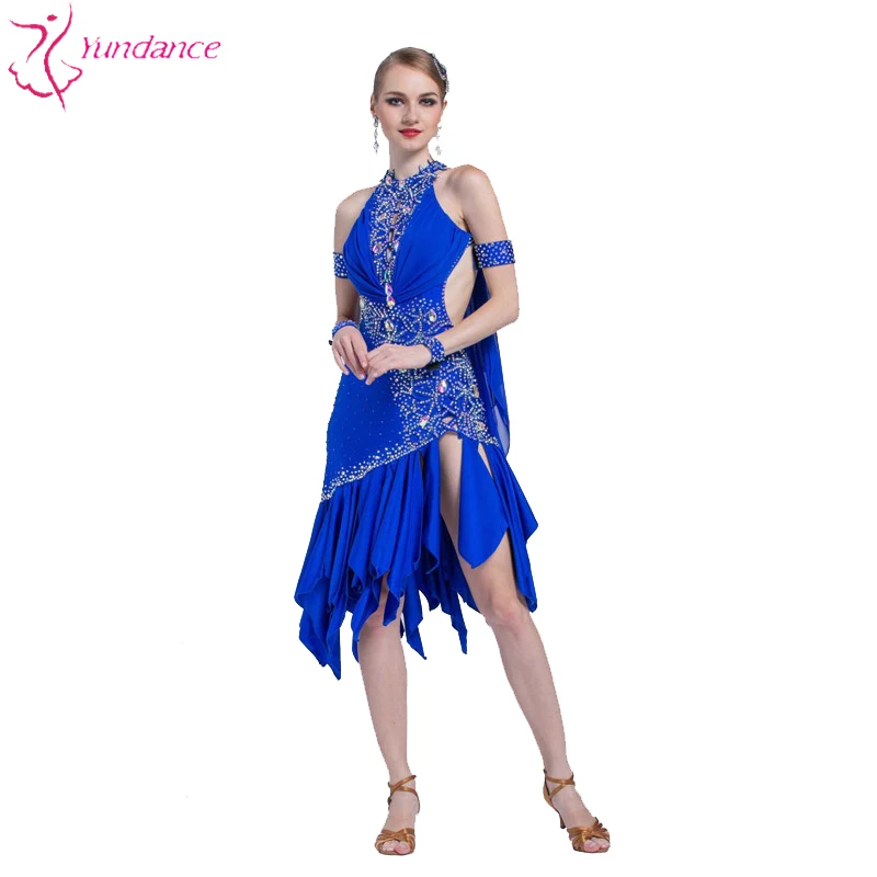 L-16122 Custom latin dance dress, Latin dance costumes adult stick drill sexy backless dance dress latin competition dress