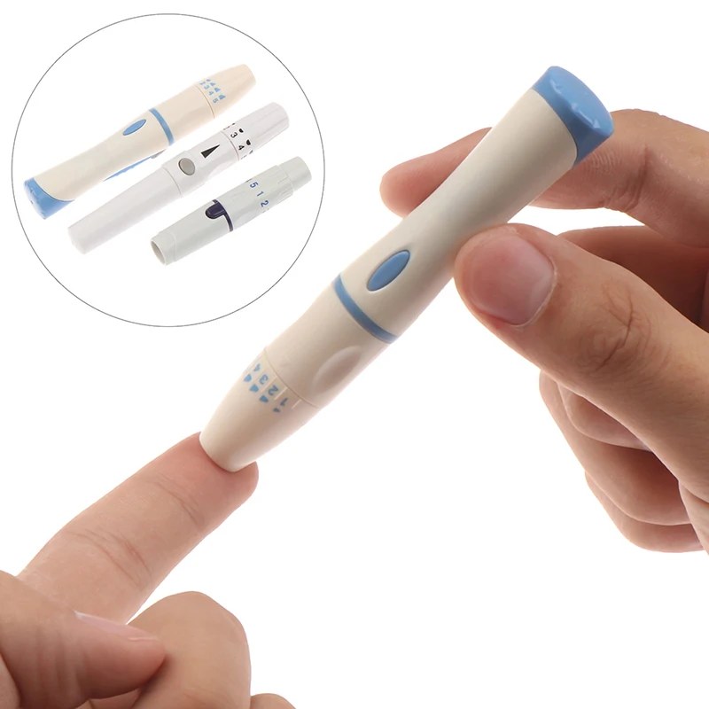 Bolígrafo De lanceta para diabéticos, dispositivo de punción para recoger sangre, Pluma de prueba de glucosa, 5 de profundidad ajustable