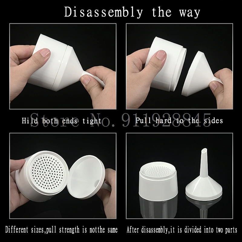 1 Uds 55mm 70mm 90mm 110mm 150mm de plástico desmontable de embudo resistente a la corrosión buchner funnel desmontable de embudo