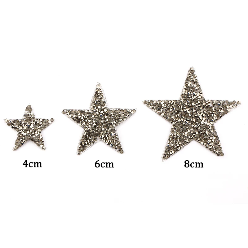 4/6/8cm strass stella Patch ferro su Applique Mix colore per abbigliamento fai da te decorazioni abbigliamento strass accessori Patch