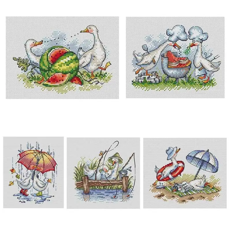 Goose Couple Series patterns Counted Cross Stitch 11CT 14CT DIY Chinese Cross Stitch Kits Embroidery Needlework Sets