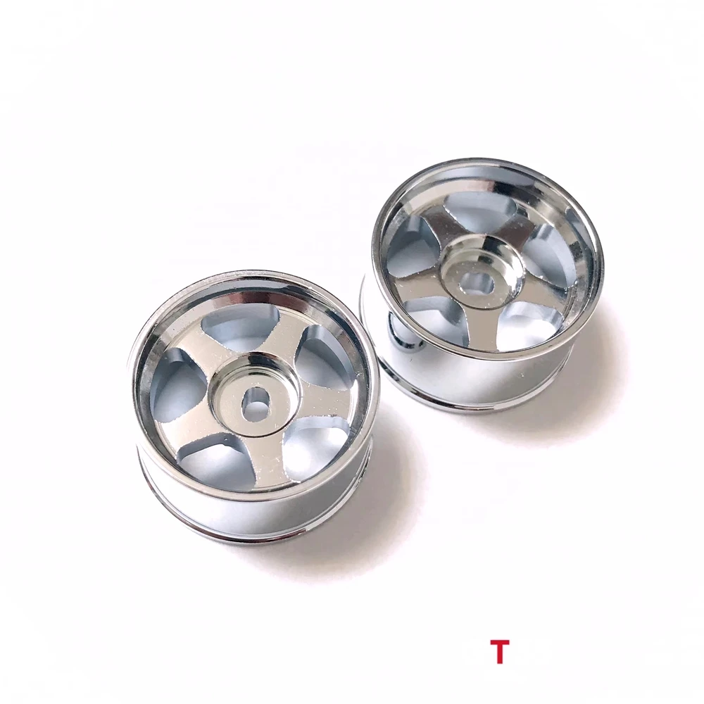 MINI-Z AWD 5-FIVE Metal Wheel Silver Plating (Diameter 20mm, Offset +1, 2PCS)