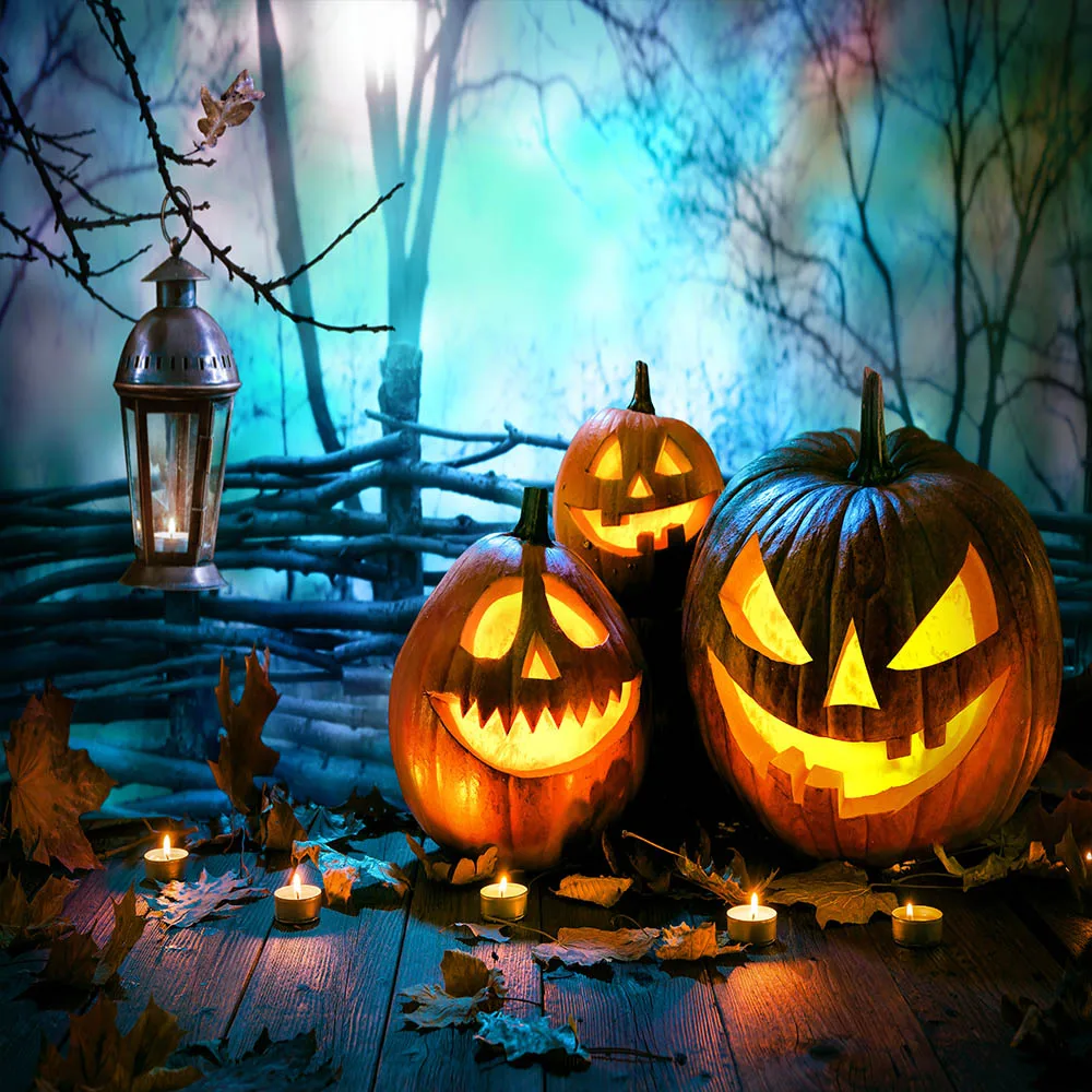 Happy Halloween photography Backdrop Evil Horrible Pumpkin Lanterns Flag Child Birthday Party Photo Studio Background Photo Prop