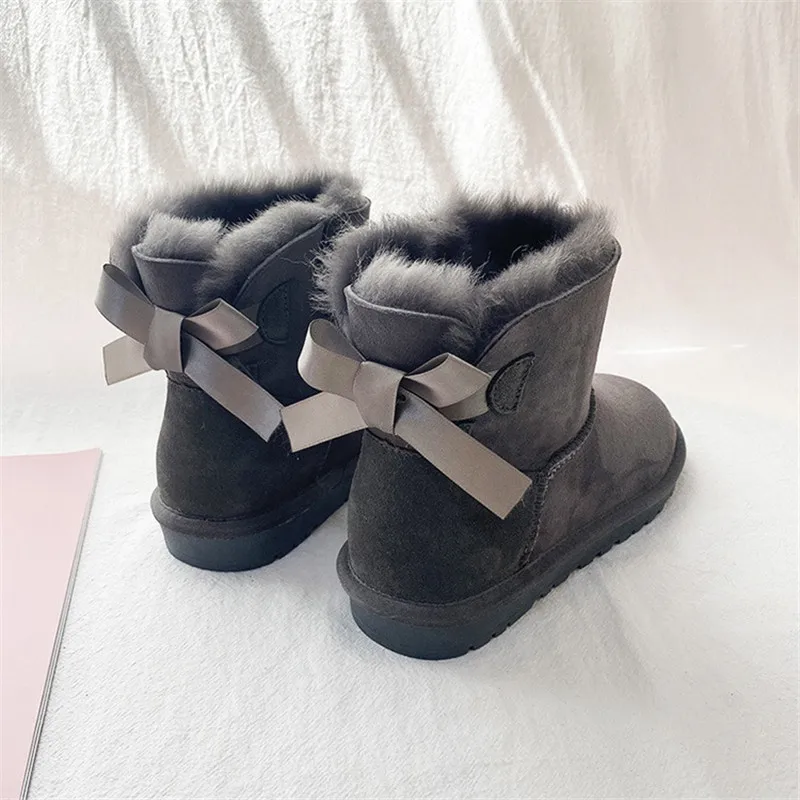 Classic Brand Winter Women Snow Boots Shoes Women Genuine Sheepskin 2023 Natural Wool Women\'s Woman Warm Women Boots Flats Shoes