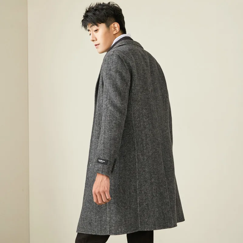 

Long Wool Coat Men Autumn Winter Woolen Coat Male Jacket Overcoat Mens Coats and Jackets Abrigo Hombre 2020 MG-1800032