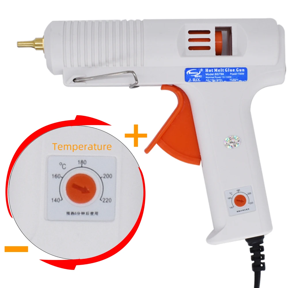 150W Temperature Regulation Heating Gun leak-proof Copper Nozzle Hot Melt Glue Gun Household DIY Sol Tool