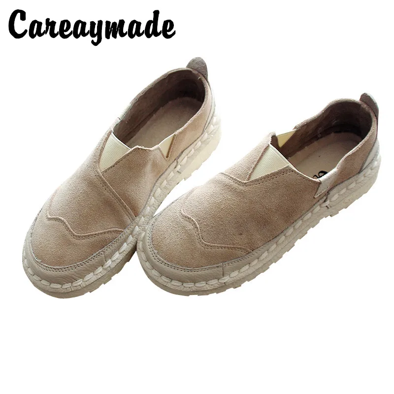 

Careaymade-Hot,New Spring and autumn new literary and artistic women's casual shoes, handmade round head flat bottom shoes