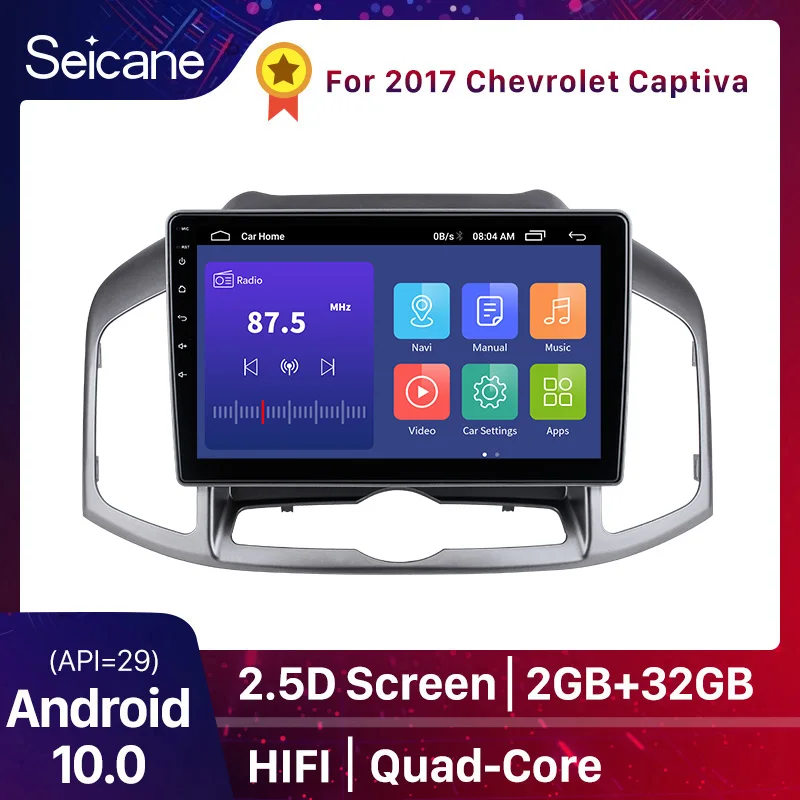 Seicane Android 10.0 2+32G RDS Car Radio GPS For Chevrolet Captiva 2011-2017 Navigation 2 din Multimedia Video Player HiFi 2.5D