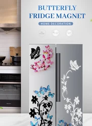 Creative Refrigerator Black Sticker Butterfly Pattern Wall Stickers Home Decoration Kitchen Wall Art Mural Decor