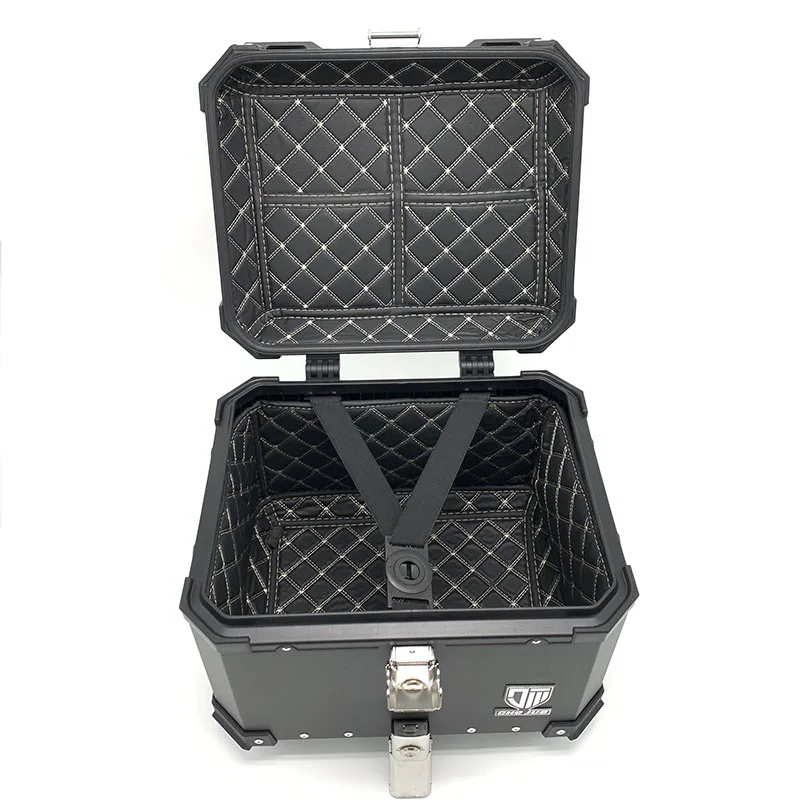 Motorcycle General Aluminum Alloy Trunk Storage Box Modified Universal Rear Trunk with Universal Chassis 45L Storage Box