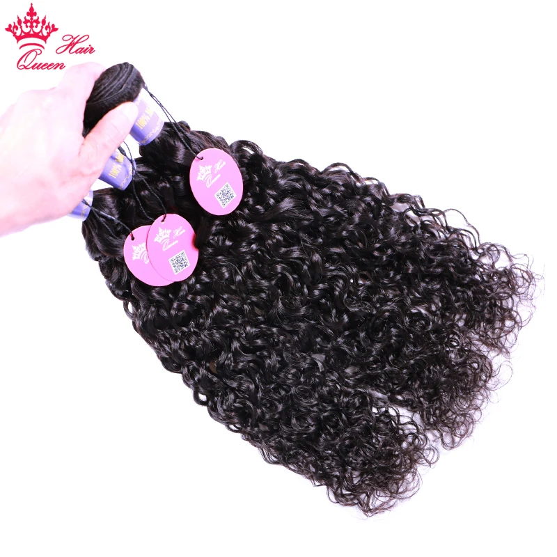 Queen Hair Products Malaysian Water Wave Bundles 100% Virign Human Raw Hair Bundles Natural Color Double Weft Weave Extensions