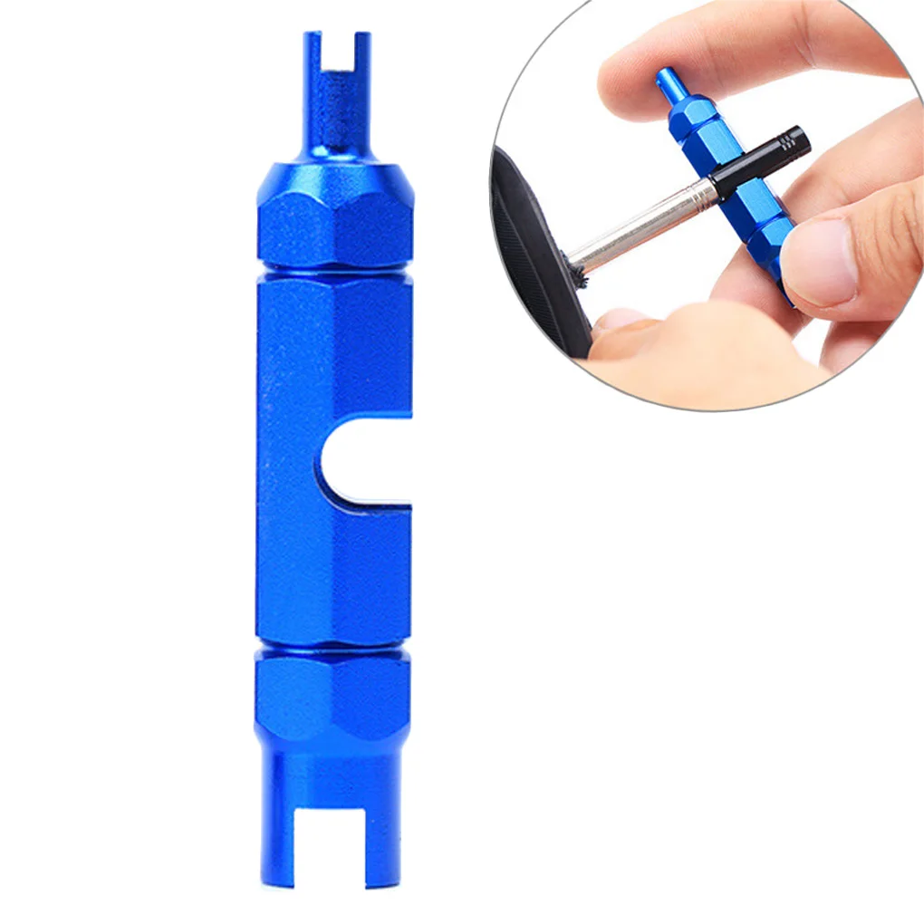 Bicycle Tire Nozzle Wrench Multifunctional Valve Core Tool Double-head Portable Removal Disassembly Spanner Bike Repair Tool