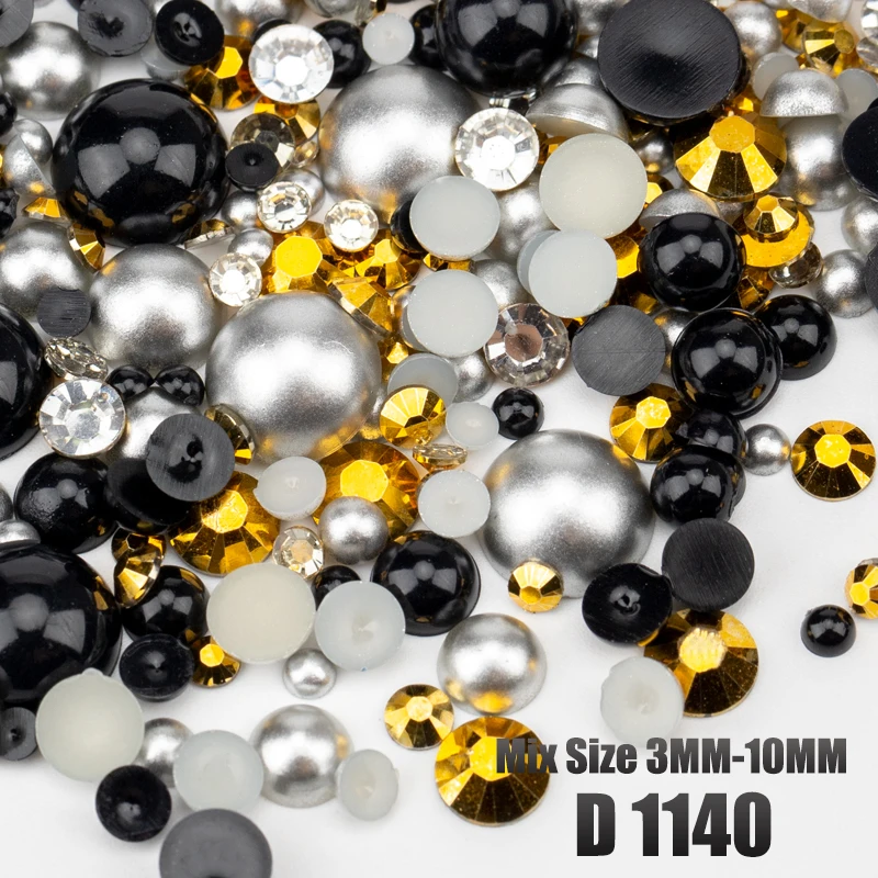 VDD 30/60/200g Gemischte Größen ABS Imitationsperlen Halbrunde Flachrückseitige Perlen AB-Farbe Harz-Strasssteine für Handwerk, Nagelkunst und DIY-Dekoration – Detail 36