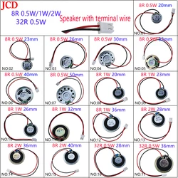 NO:01-15 1pcs ultra-thin speaker 8R 32R 0.5W 1W 2W loudspeaker speaker diameter 20 23 26 28 30 32 36 40 50MM with terminal cable