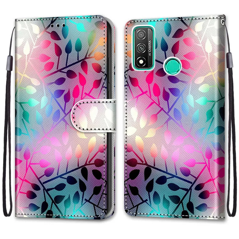 เคสหนังแม่เหล็กสำหรับหัวเว่ย พีสมาร์ท พีสมาร์ท ซี 2019 ฝาครอบโทรศัพท์กระเป๋าสตางค์แบบพับได้ทาสีฟันดา เอทูย