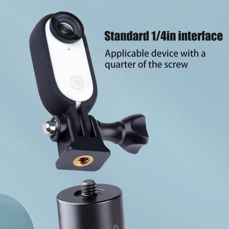 إطار حماية الحدود جبل تثبيت 1/4 برغي ثقب قابل للتعديل ركيزة زاوية لملحقات Insta360 Go2 الإبهام