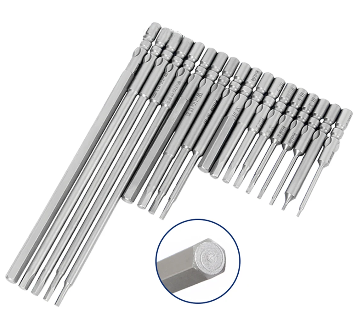 

4mm Shank Diameter Magnetic Hex Screwdriver Bits for 800 Electronic Screwdriver Length 40/50/60mm S2 Steel