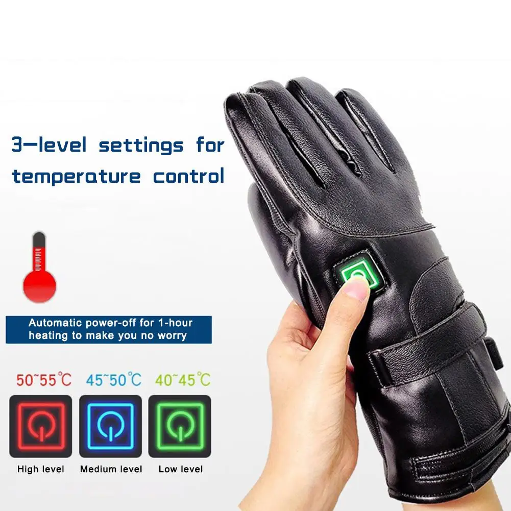 Unisex Electric Warm Heated Gloves Rechargeable Battery Powered Heat Gloves Winter Sport Heated Gloves For Climbing Skiing