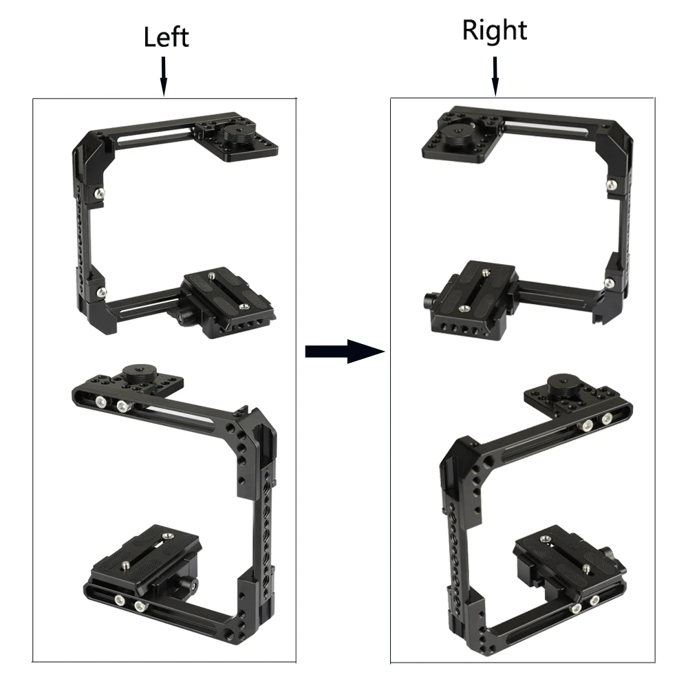 CAMVATE Adjustable Camera Half Cage Rig With Manfrotto QR Baseplate & NATO Rail Side Cheese Bar For DSLR Cameras DIY Setups