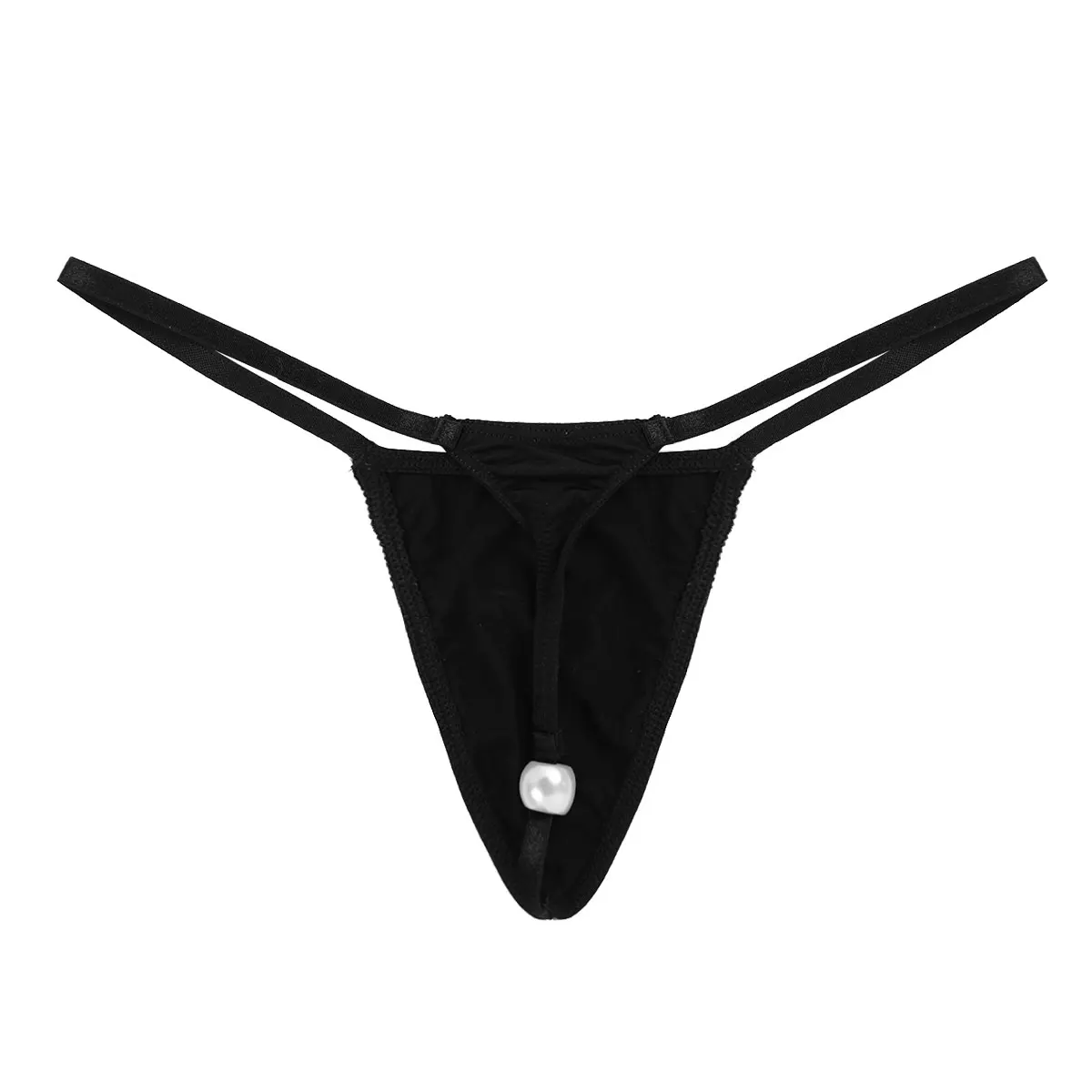 Men's Sexy Lingerie Sissy Panties See Through Underpants Low Rise Erotic Pearl G-strings Sheer Micro Thongs Male Gay Underwear