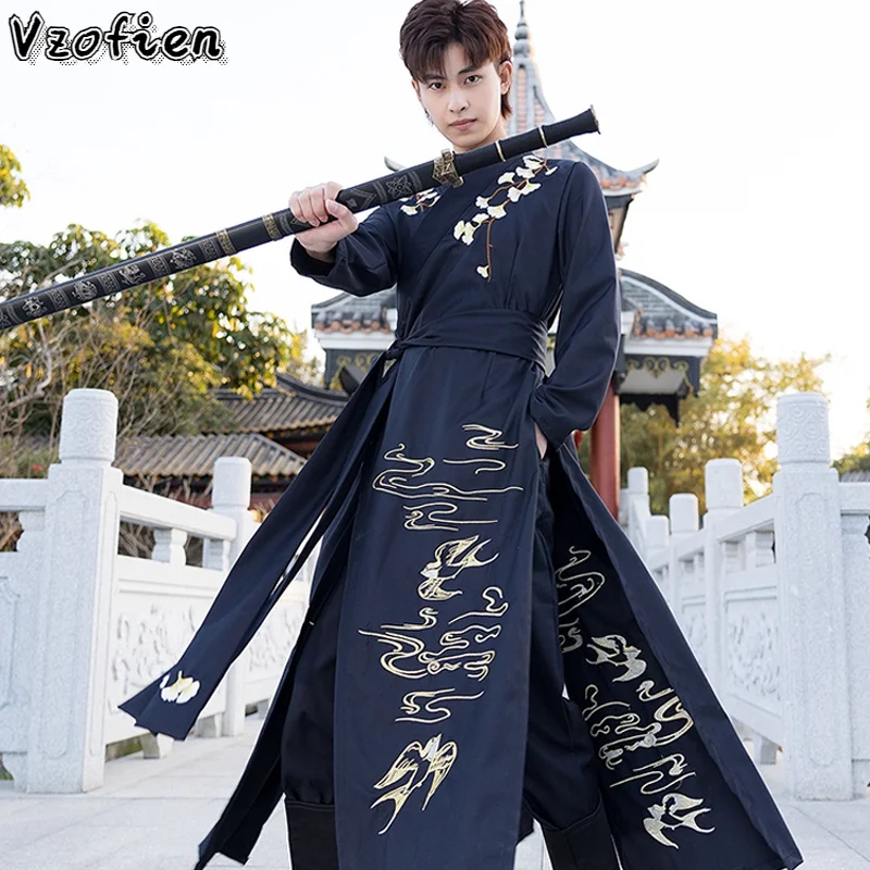 Traditional Ancient Hanfu Dance Costume Oriental Tang Suit Vintage Couples Folk Outfit Han Dynasty Swordsman National Cosplay