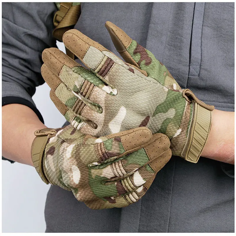 Tactical Gloves Airsoft Shooting Gloves Combat Hunting Paintball Anti-Skid Multicam Touch Screen Full Finger Gloves