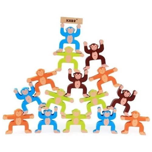 Wooden Monkey Balance Game Attention