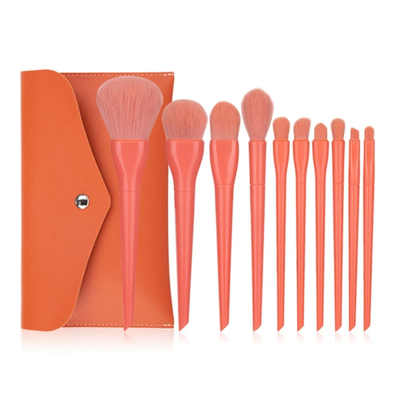 

10pcs Colorful Makeup Brushes Set With Bag New Powder Foundation Eyebrow Eyeshadow Blush Make Up Tools Cosmetic Kit