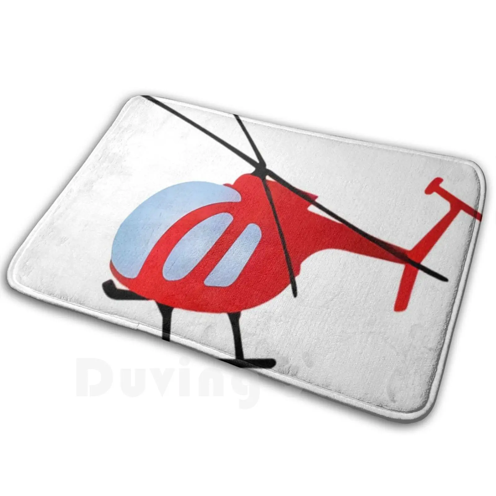 Small , Minimalist Helicopter Design. Carpet Mat Rug Cushion Soft Air Force Airplane Aviator Aviation Helicopter