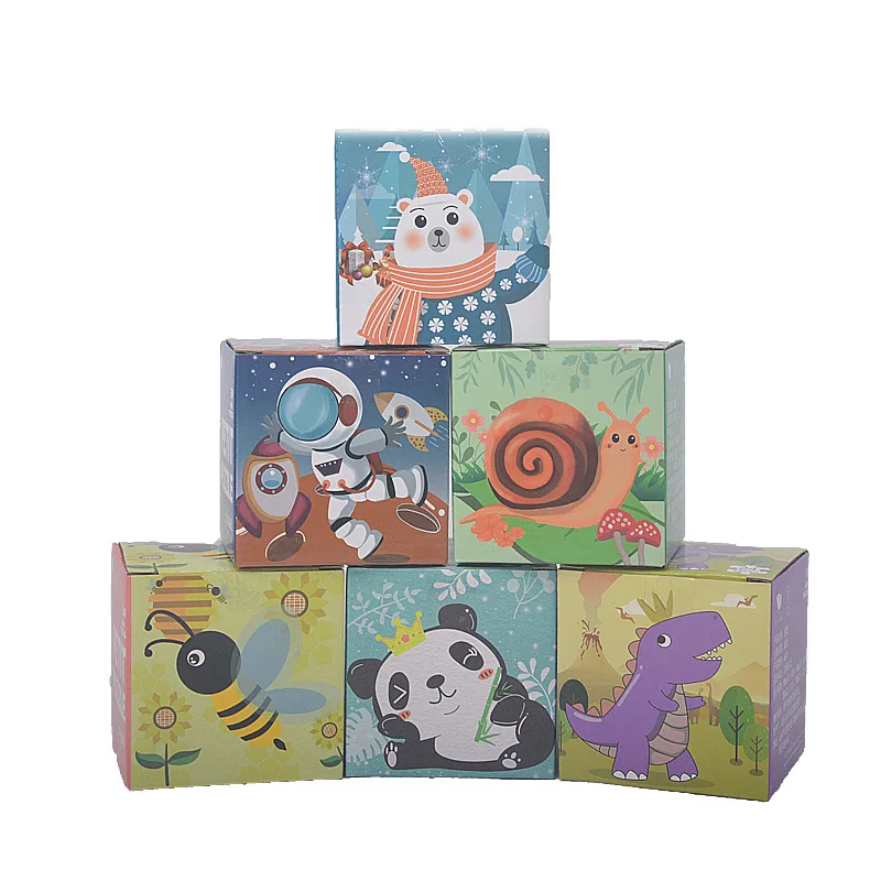 Jigsaw Puzzle Montessori Children toys Educational Paper DIY Card  Gift  Game  Pattern Baby Cartoon  Animal  Durable  Security