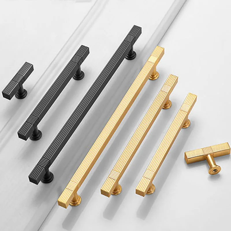 Textured Zinc Alloy Wardrobe Handle Cabinet Dresser Drawer Cupboard Pulls Furniture Closet Knob Bar Kitchen Bedroom Hardware