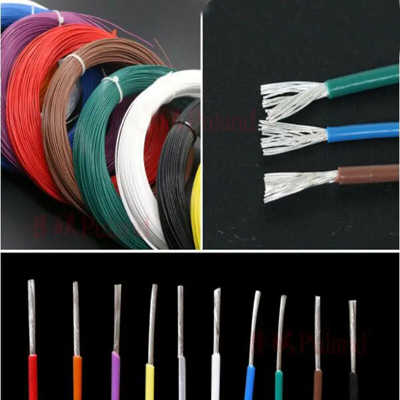 1Meter Silvered Copper PTFE Wire 21 AWG Single Core Multi-strand Cable HIGH TEMP