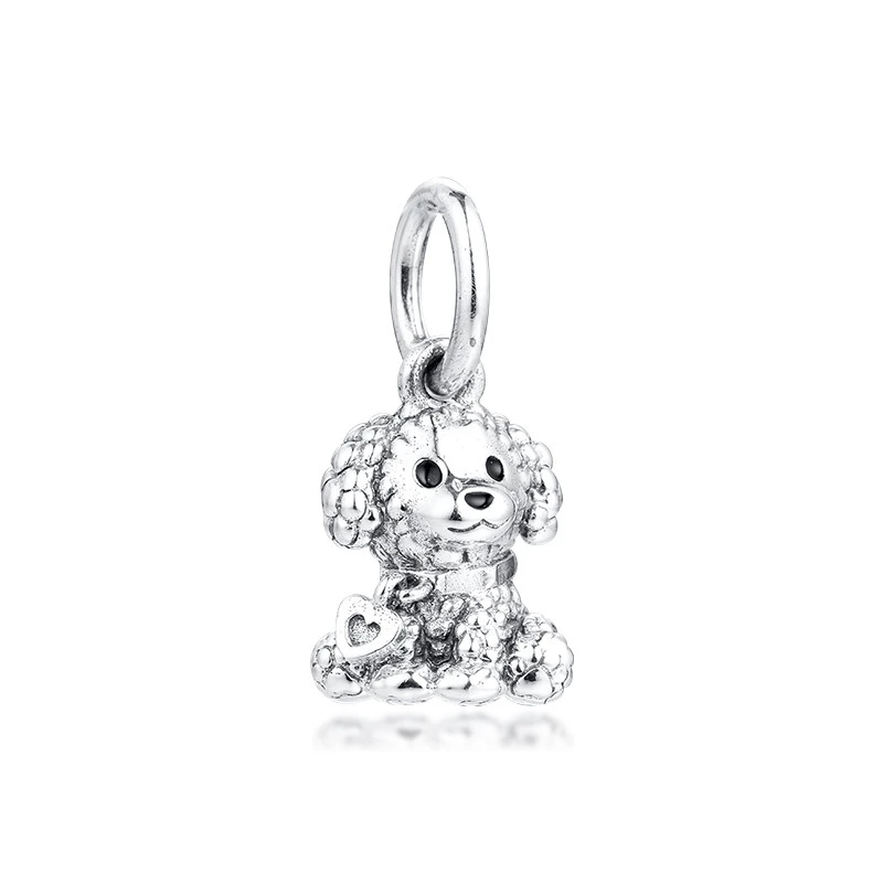 

2022 Poodle Puppy Dog Dangle Charm Fits Best Selling Sterling Silver Bracelets For Woman S925 Beads For Jewelry Making