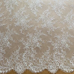 Subtle Delicate Thin Quality Eyelash Lace Fabric Hollow Lace for Dress Windows Curtains HOME DIY