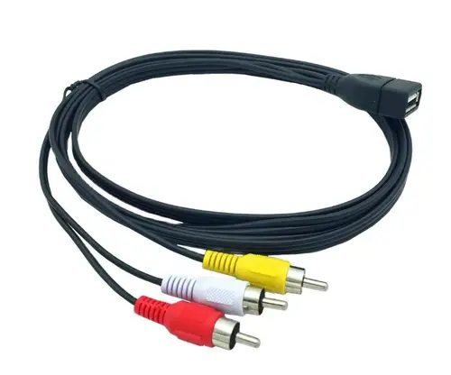 Imagen 2 del producto Cable USB A hembra A 3 RCA, conector AV de 1,5 m, 5 pies, adaptador de Audio y vídeo auxiliar para PC y TV, 150cm