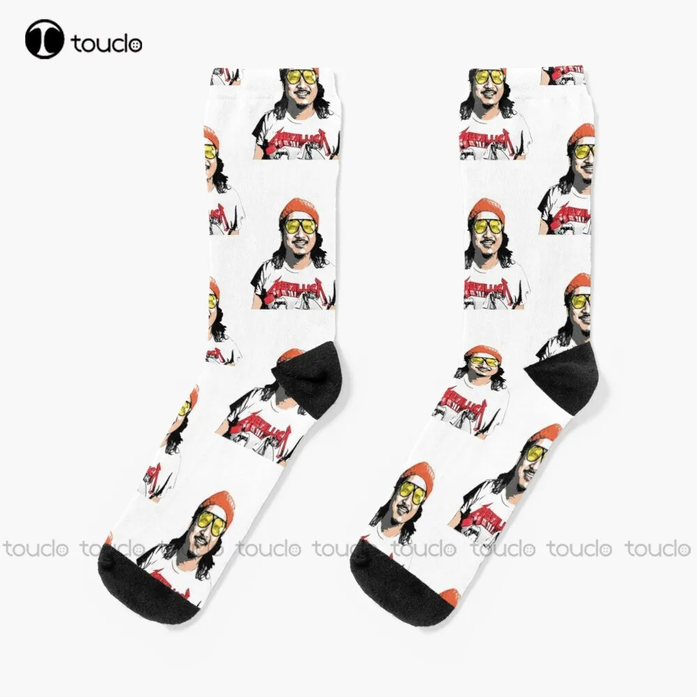 Animated Bobby Lee 'Tiger Belly'  Socks Pink Football Socks Christmas New Year Gift 360° Digital Print Personalized Custom