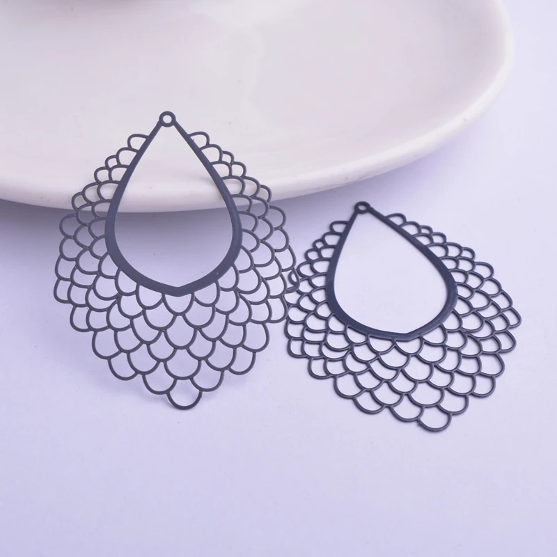 30 Stück AB5513 35*45mm Filigrane Geometrie-Anhänger Metallquasten Anhänger DIY Schmuck Ohrring Herstellung – Detail 4