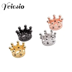 Crown Micro Inlay Accessories Black Zircon Bracelet Beaded Spacer Beads Diy Making Necklace Handmade Jewelry Supplier