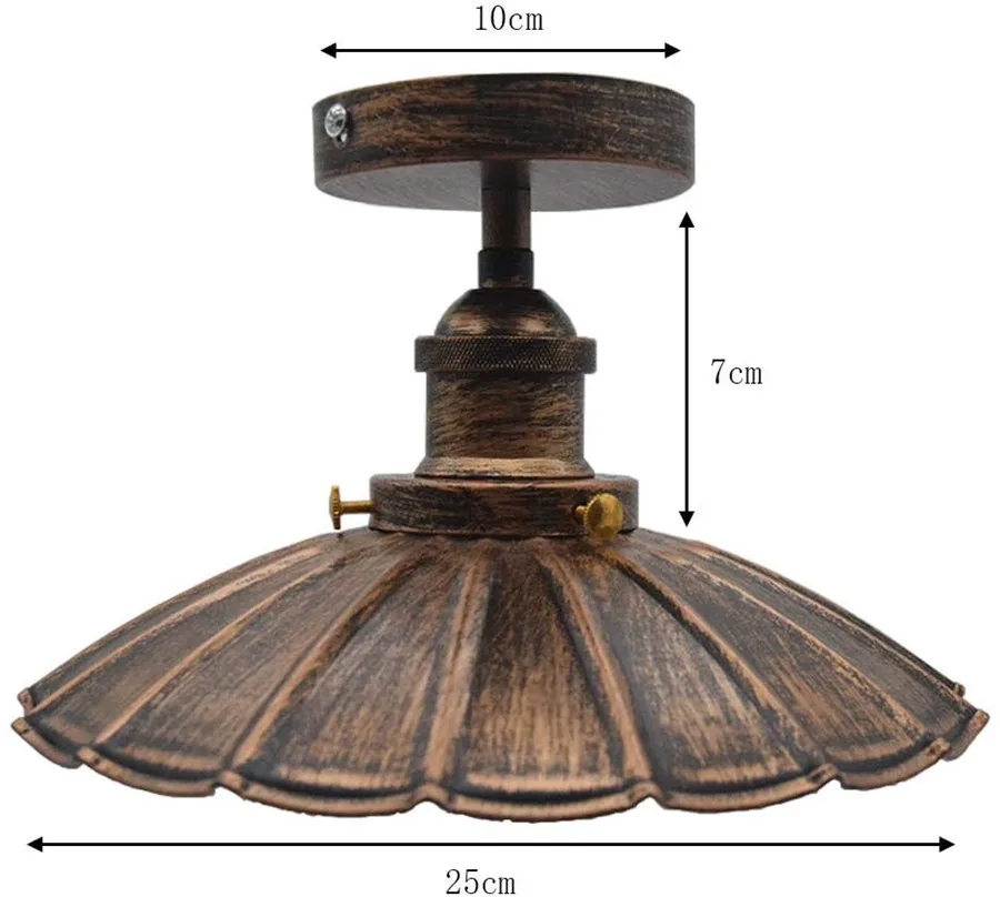 Imagem -04 - Luminária de Teto Retrô E27 para Loft Luminária de Teto Vintage com Montagem Embutida Iluminação Industrial Led para Casa Bar Café