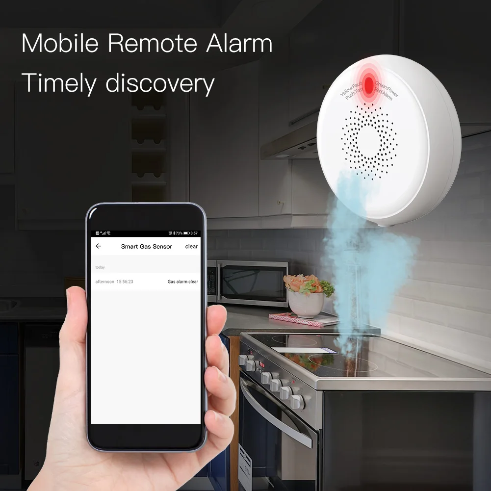 Getway требуется работа с приложением Tuya Smart Life, детектор утечки газа ZigBee, датчик сигнализации для горючего газа, домашняя система сигнализации