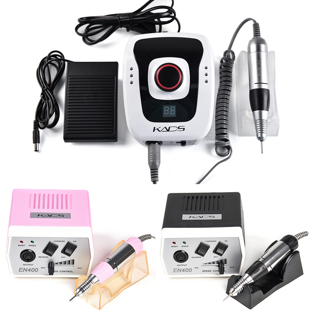 KADS Apparatus for Manicure Machine Electric Nail Drill 35000/30000 RPM Pink Black Milling Cutter Sets Profession Nail Salon