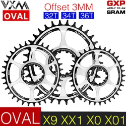 Rower VXM wąska szeroka tarcza owalna dla doładowania DUB GXP Offset 3MM bezpośrednie mocowanie X9 X0 XX1 X01 32T 34T 36T MTB koło rowerowe